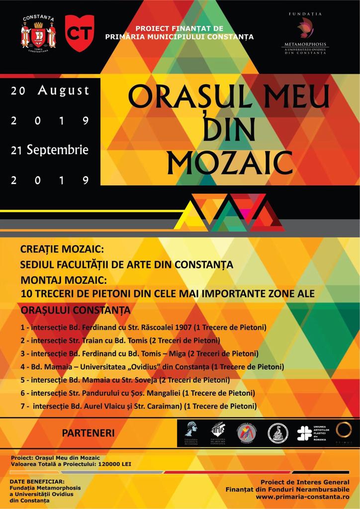 CONSTANȚA: Mai multe trotuare din dreptul trecerilor de pietoni vor fi decorate. Totul face parte din proiectul „Orașul meu din Mozaic‟