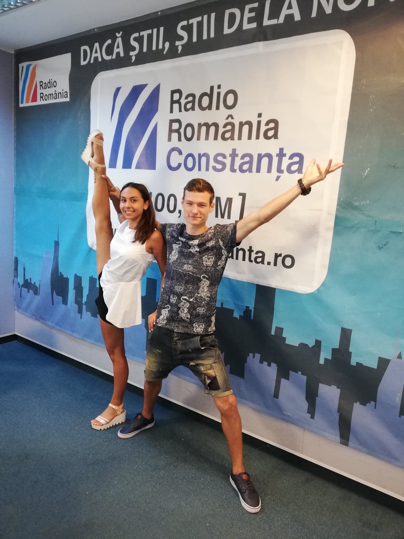 Ioana Gorgovan și Ștefan Huștea, campioni europeni și mondiali la gimnastică aerobică, în vizită la Radio Constanța