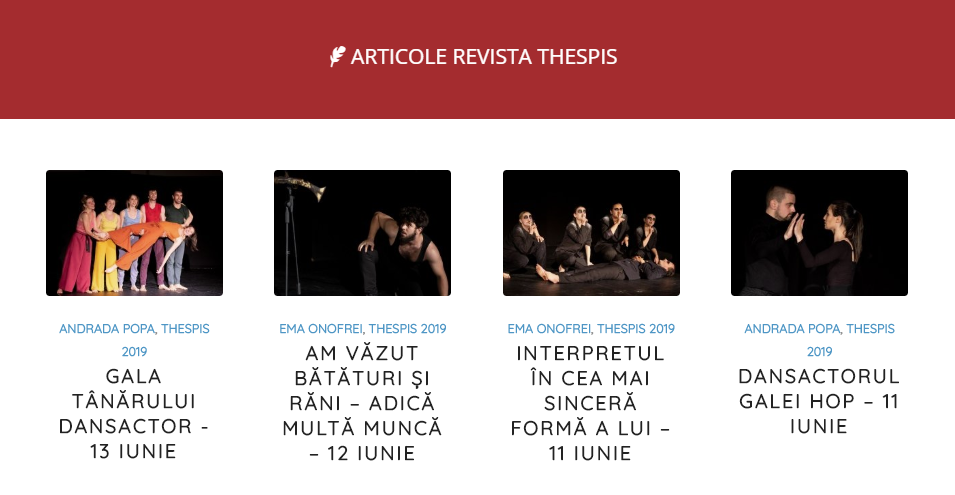 THESPIS – Revista Galei HOP. Evenimentul are loc în perioada 2 – 5 septembrie, la Teatrul de Stat Constanța