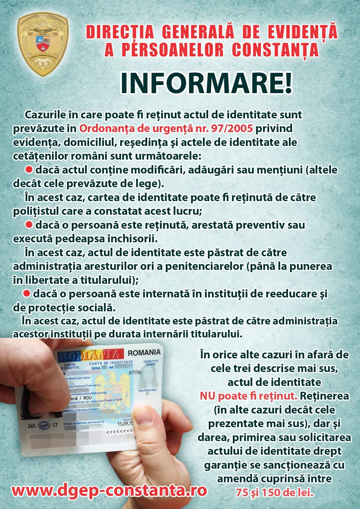 Reţinerea actului de identitate: În ce cazuri este posibilă legal?