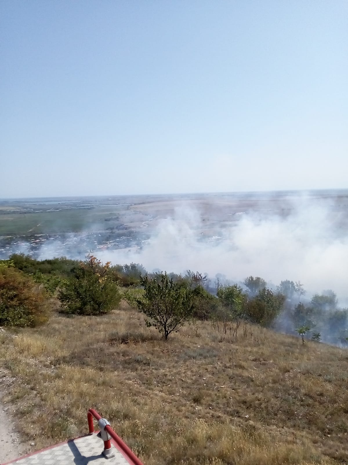 TULCEA: Incendiu în zona localității Mahmudia. Zeci de hectare de vegetație uscată, în flăcări FOTO