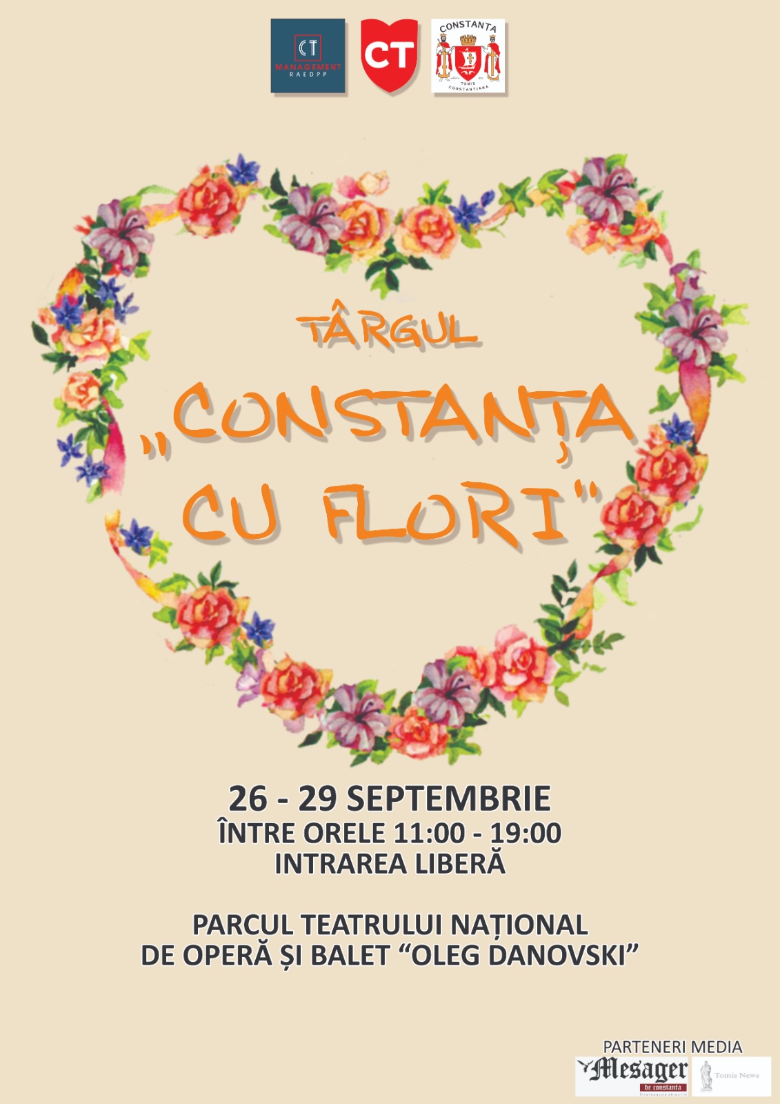 CONSTANȚA: Târgul „Constanța cu flori” începe mâine, în parcul din fața Teatrului Național de Operă și Balet „Oleg Danovski”