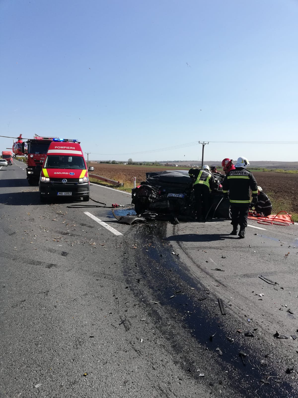 CONSTANȚA: Accident rutier GRAV pe DN 22C, între Satu Nou și Mircea Vodă