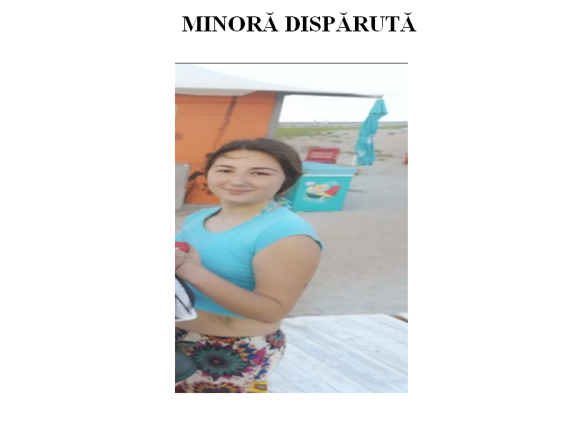 Minoră dispărută de acasă. Dacă ați văzut-o, anunțați autoritățile