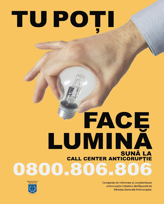 „Tu poți face lumină”, o nouă campanie anticorupție