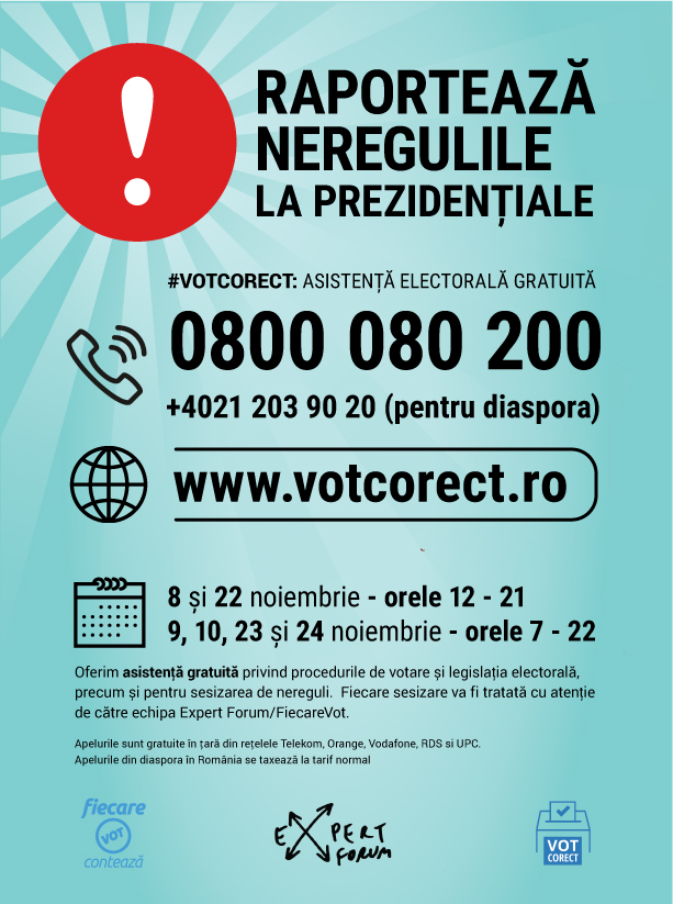Centru de informare și asistență electorală pentru cele două tururi ale alegerilor prezidențiale