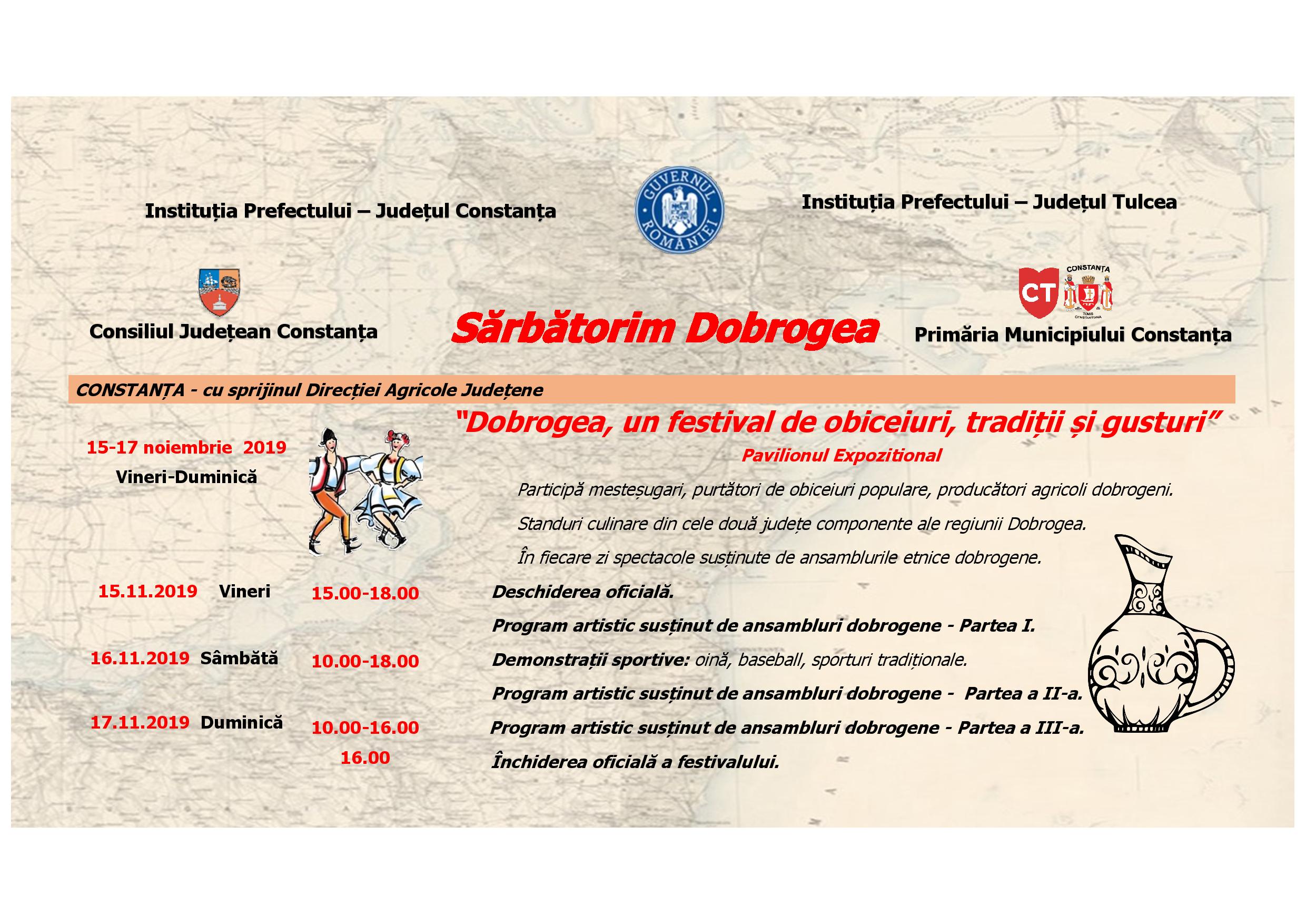 CONSTANȚA: „Dobrogea, un festival de obiceiuri, tradiții și gusturi”, la Pavilionul Expozițional din Mamaia