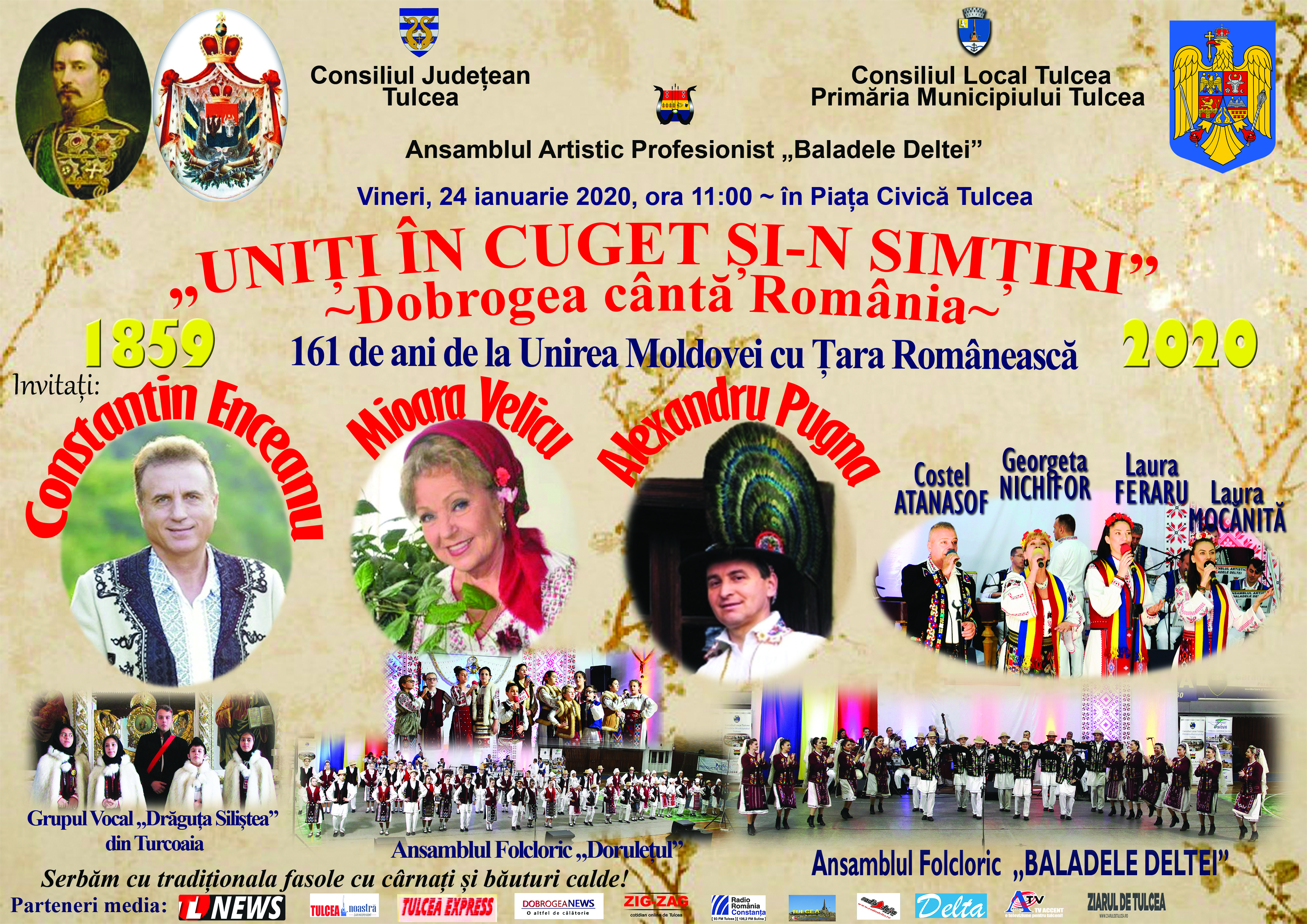 Tulcea:„Uniți în cuget și-n simțiri.Dobrogea cântă România!”