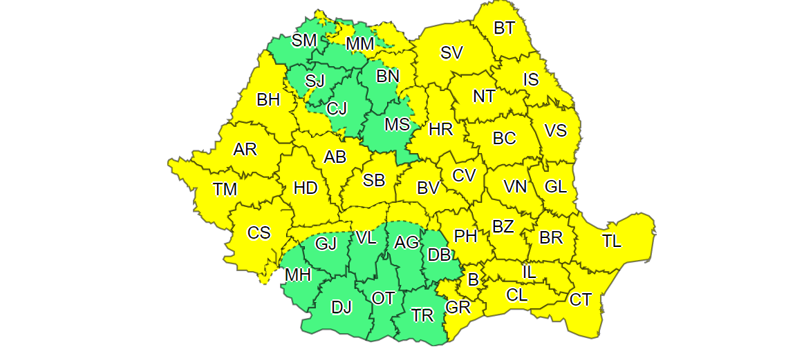 Dobrogea a intrat sub incidența unui cod GALBEN