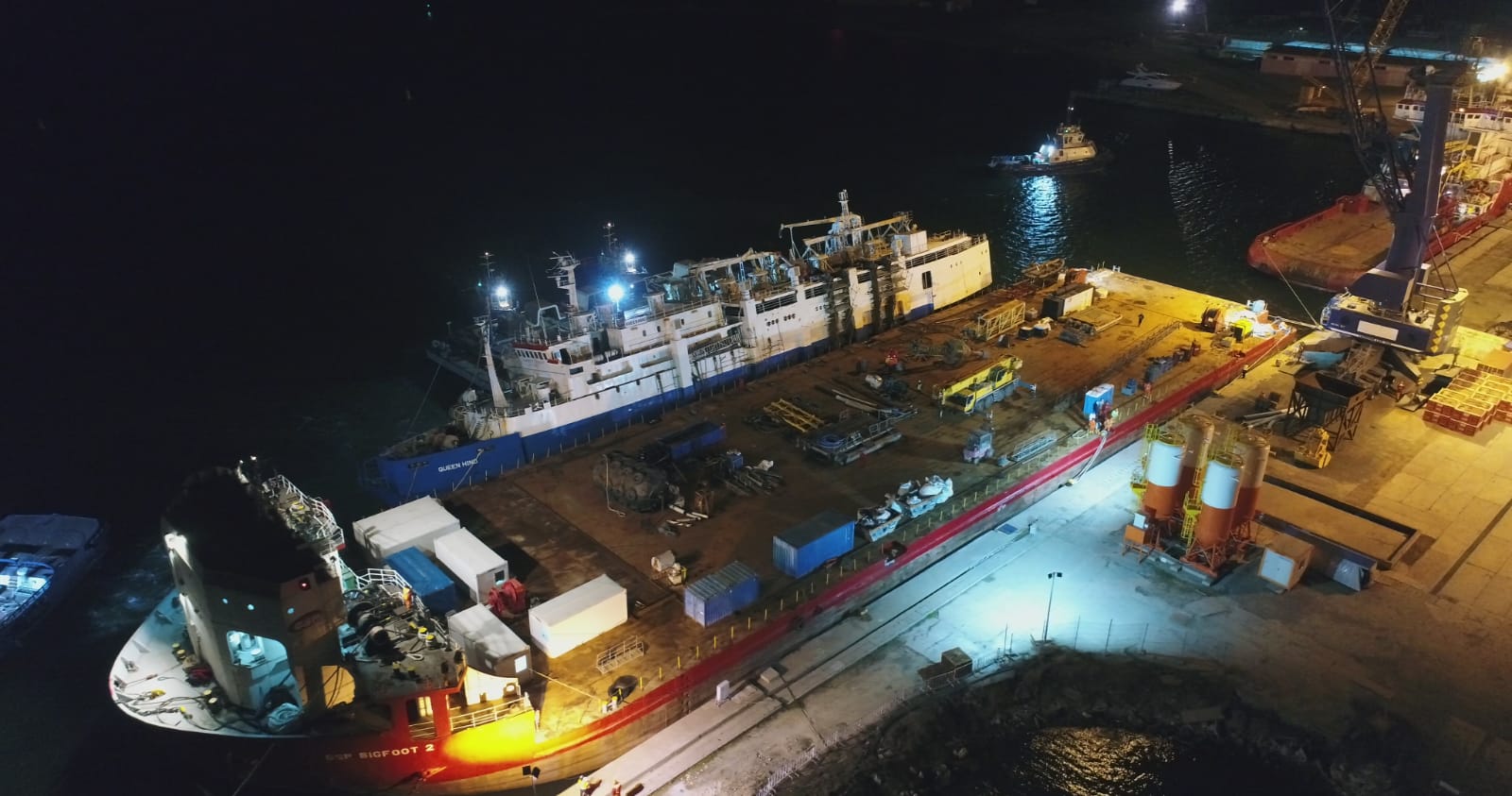 CONSTANȚA: Începe ecarisarea navei Queen Hind, eșuată în Portul Midia