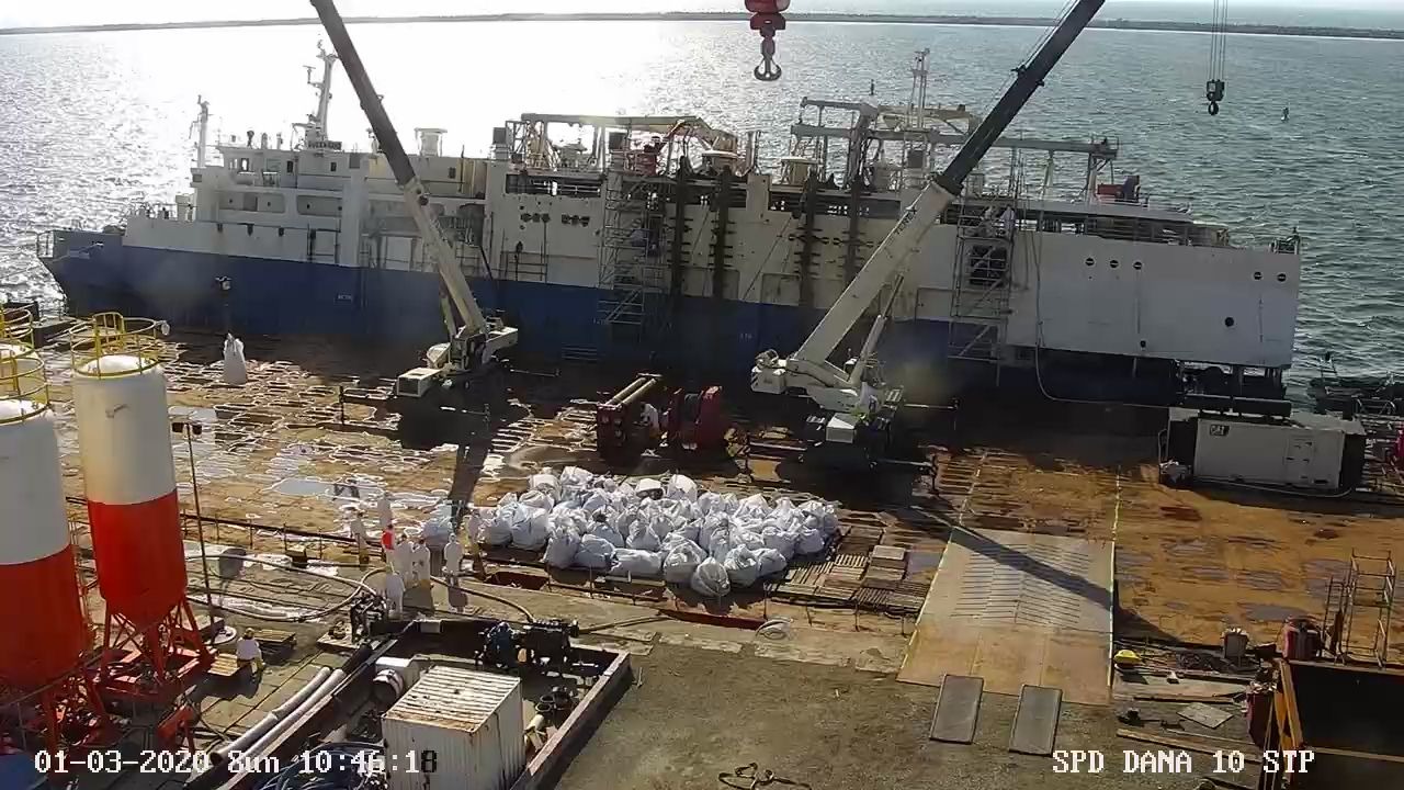 Descărcarea navei Queen Hind de încărcătura biologică, supravegheată de specialiști de la DSVSA și DSP