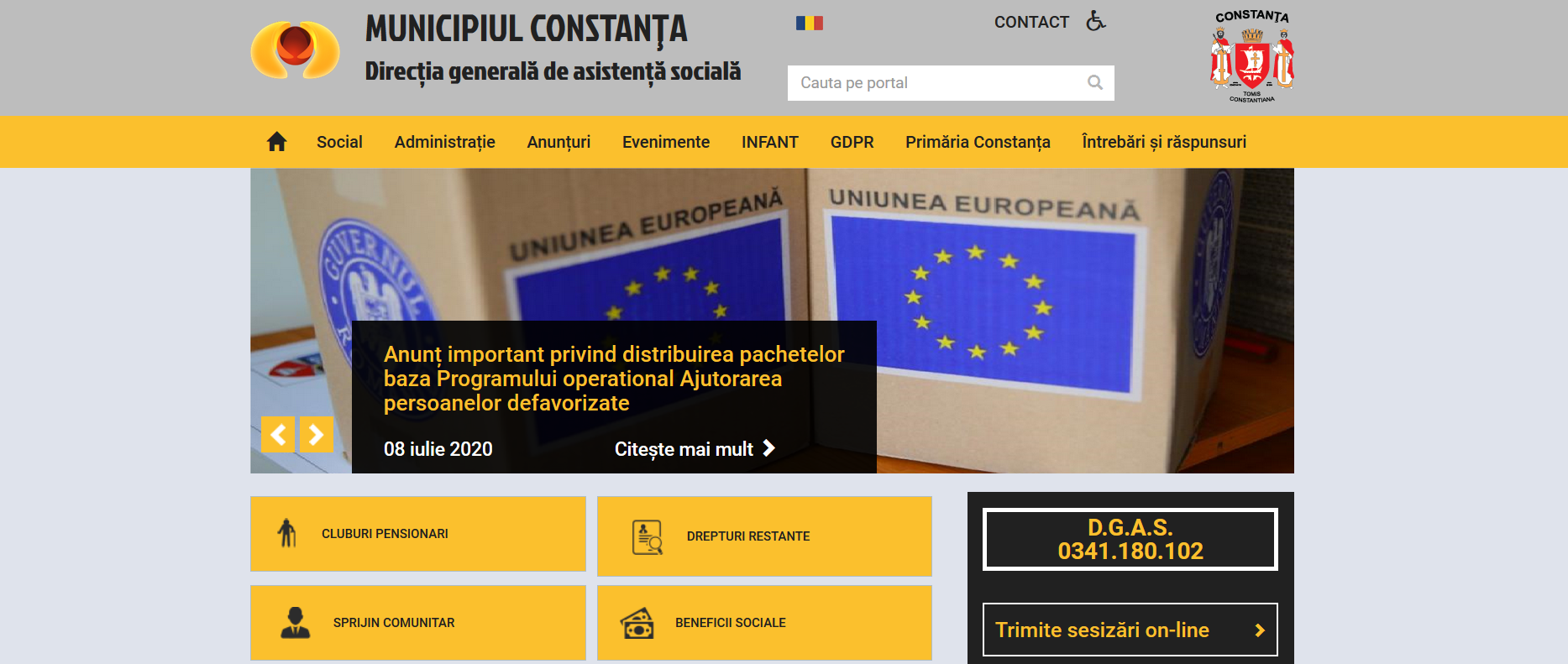 CONSTANȚA: DGAS începe distribuirea produselor de igienă și a celor alimentare