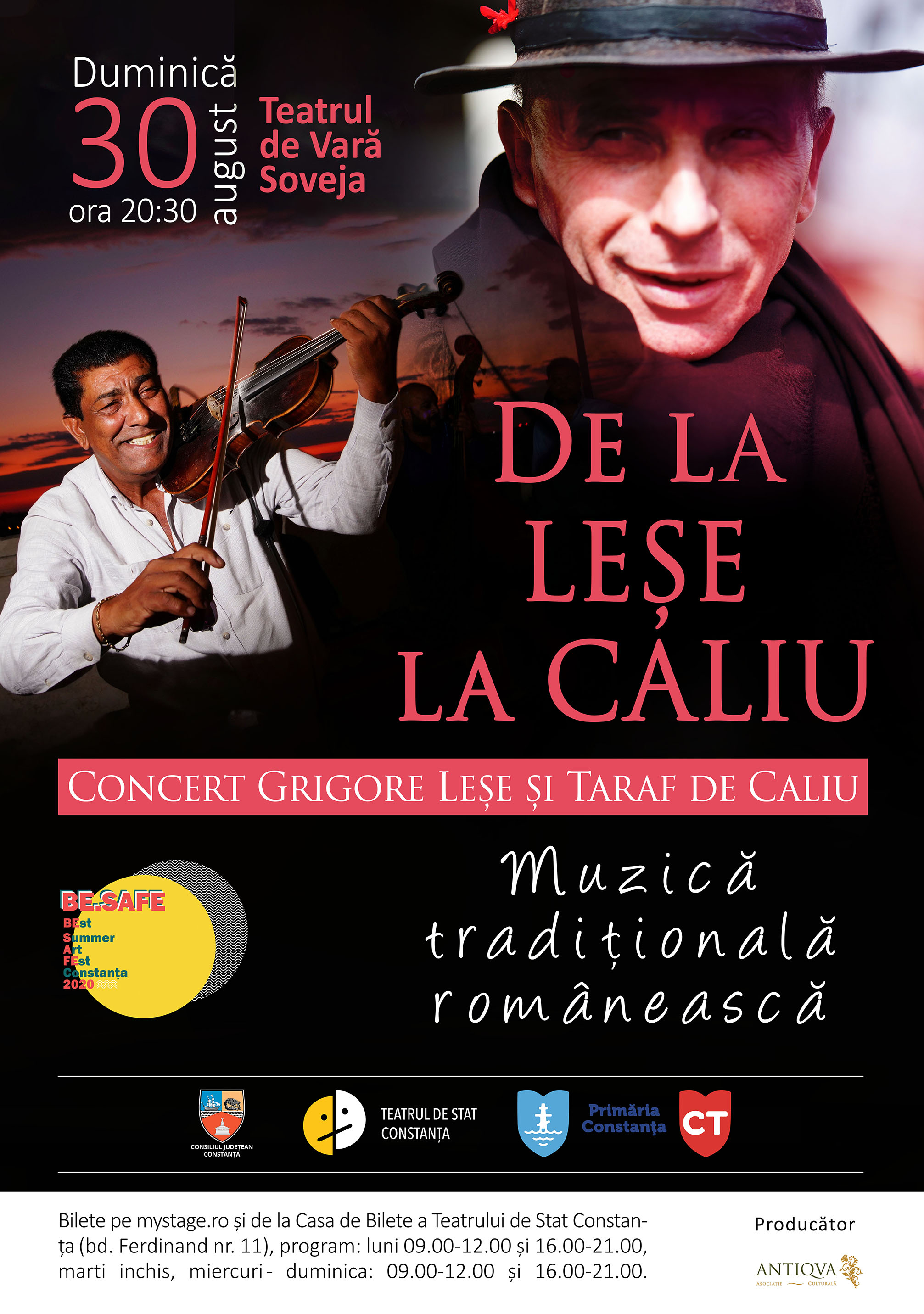 Stagiunea BE.SAFE se încheie duminică cu spectacolul „De la Leşe la Caliu”
