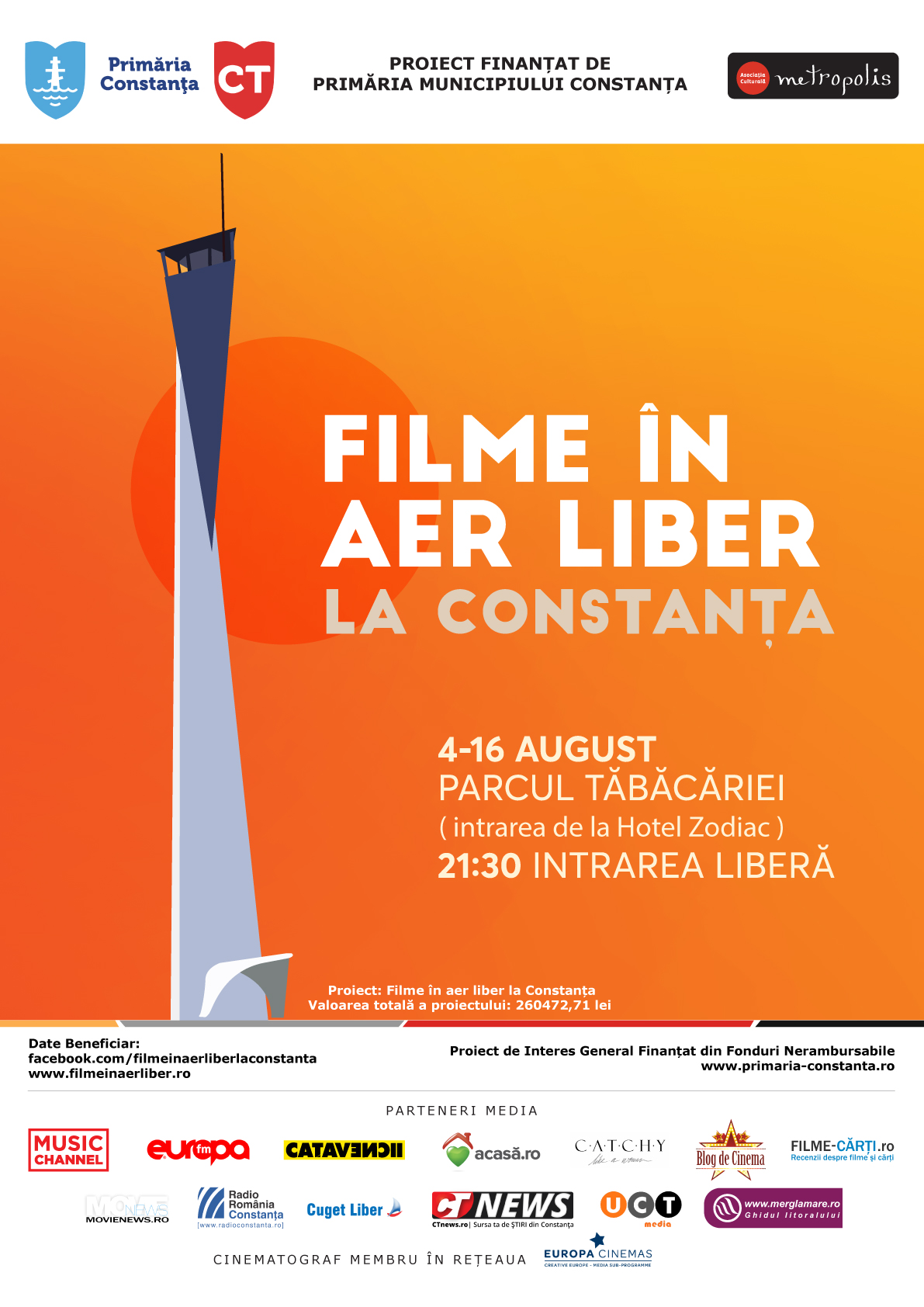CONSTANȚA: „Filme în aer liber” revine în parcul Tăbăcărie