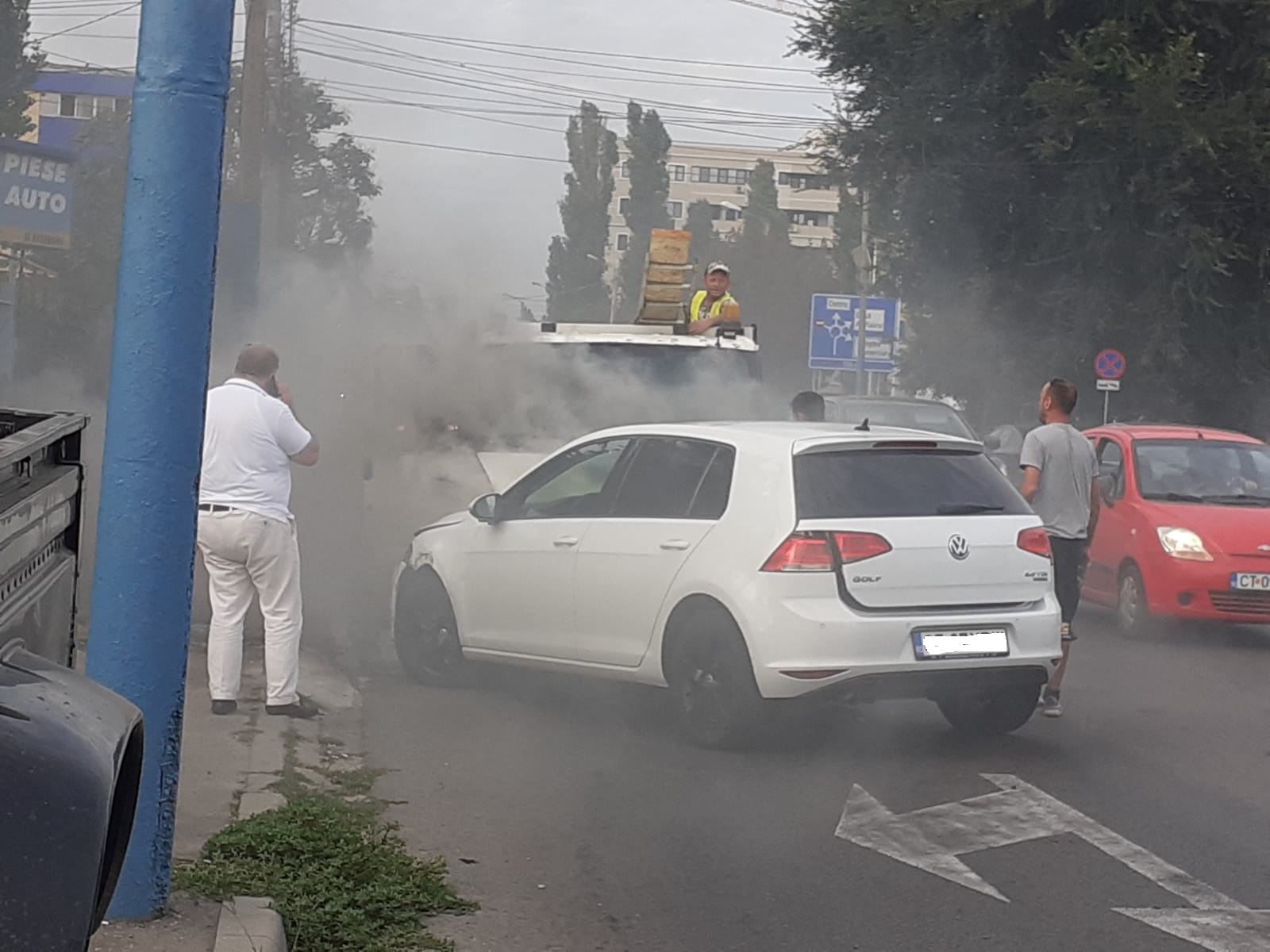 CONSTANȚA: Ciculație îngreunată pe Șosea Mangaliei, din cauza unui accident