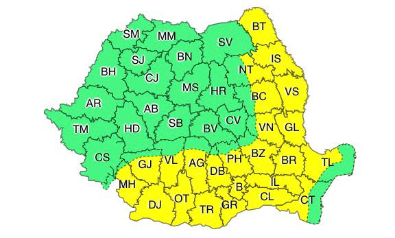 Atenţionare de caniculă în sudul şi estul țării