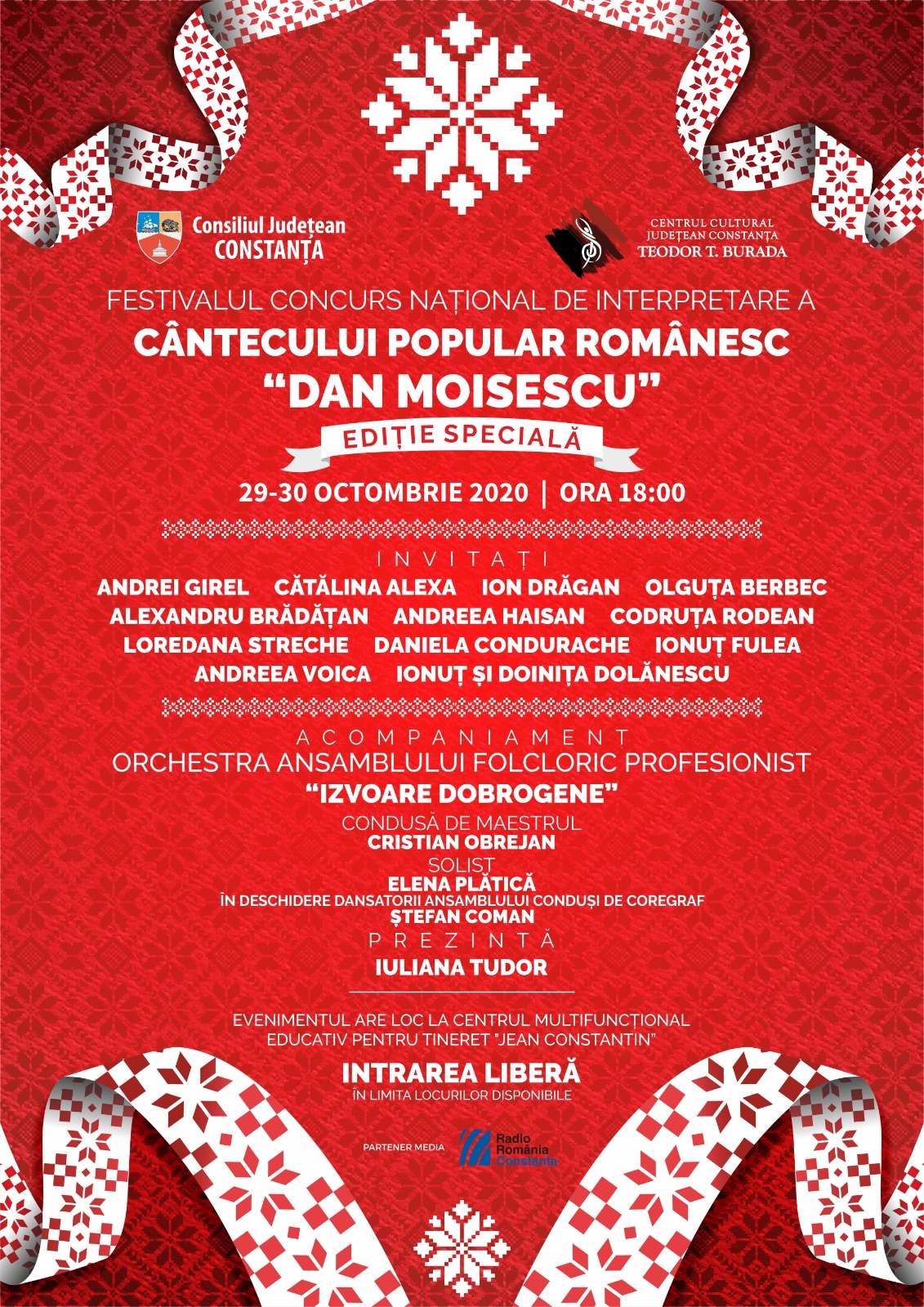 CONSTANŢA: Începe ediţia specială a Festivalului Concurs Național de Interpretare a Cântecului Popular Românesc „Dan Moisescu”