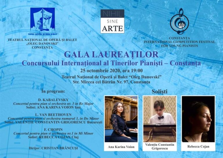 Duminică, la Teatrul de Operă şi Balet „Oleg Danovski“: Gala Concursului Internaţional de Pian