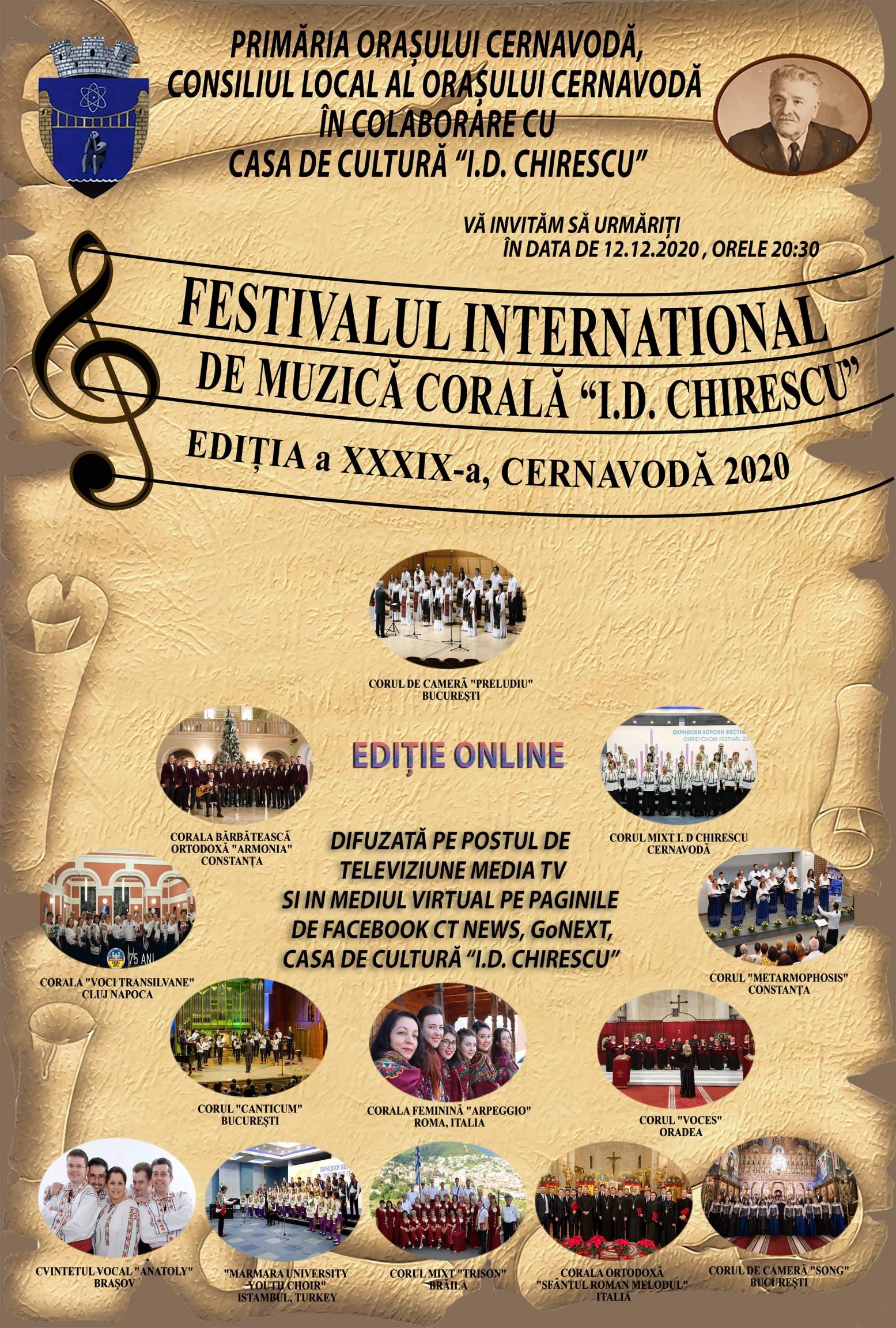 Festivalul Internaţional de Muzică Corală “Ioan D. Chirescu” continuă în mediul virtual