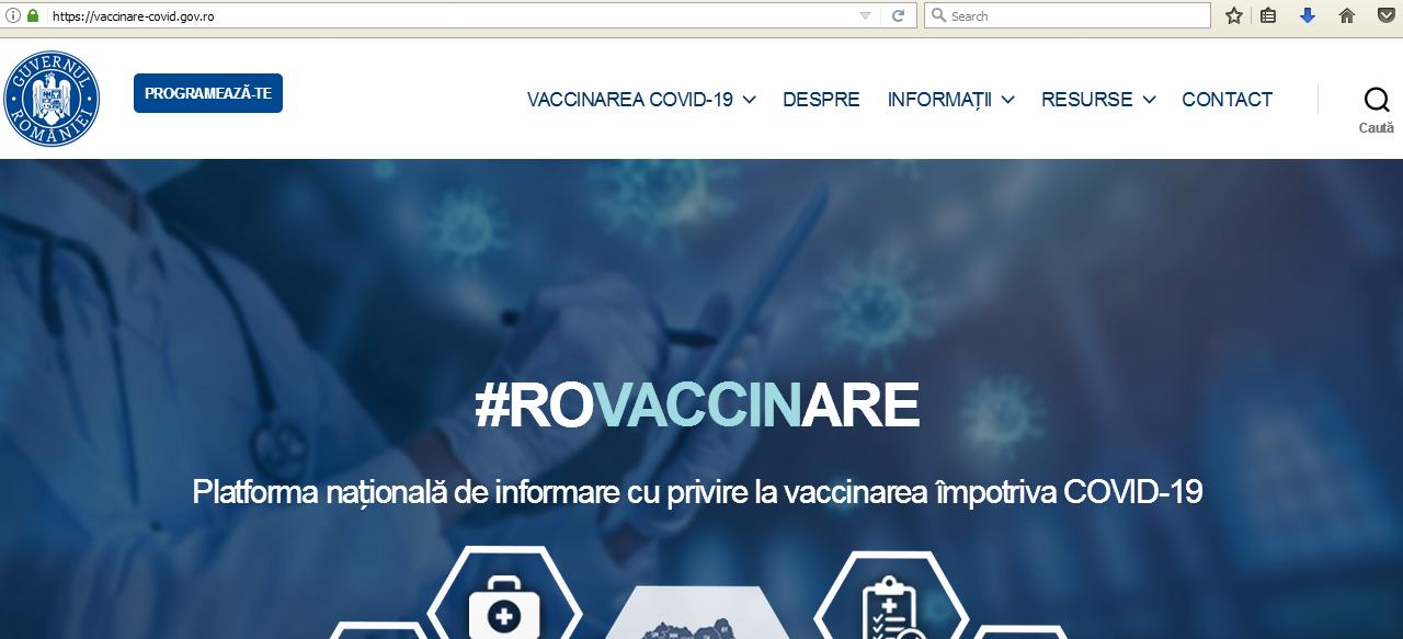 Platforma informatică pentru înscriere şi programare la vaccinare anti-COVID este funcţională