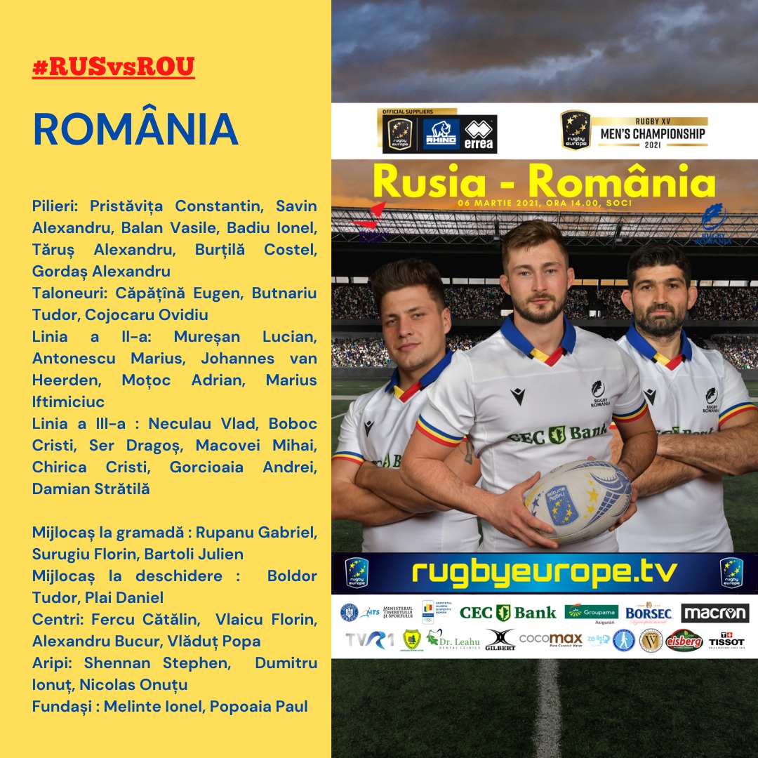 Cupa Kiseleff va fi decernată câştigătoarei meciului Rusia – România