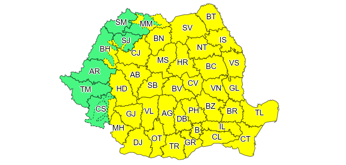 Atenționare ANM: Vremea se strică – ploaie, lapoviță și intensificări ale vântului în Dobrogea