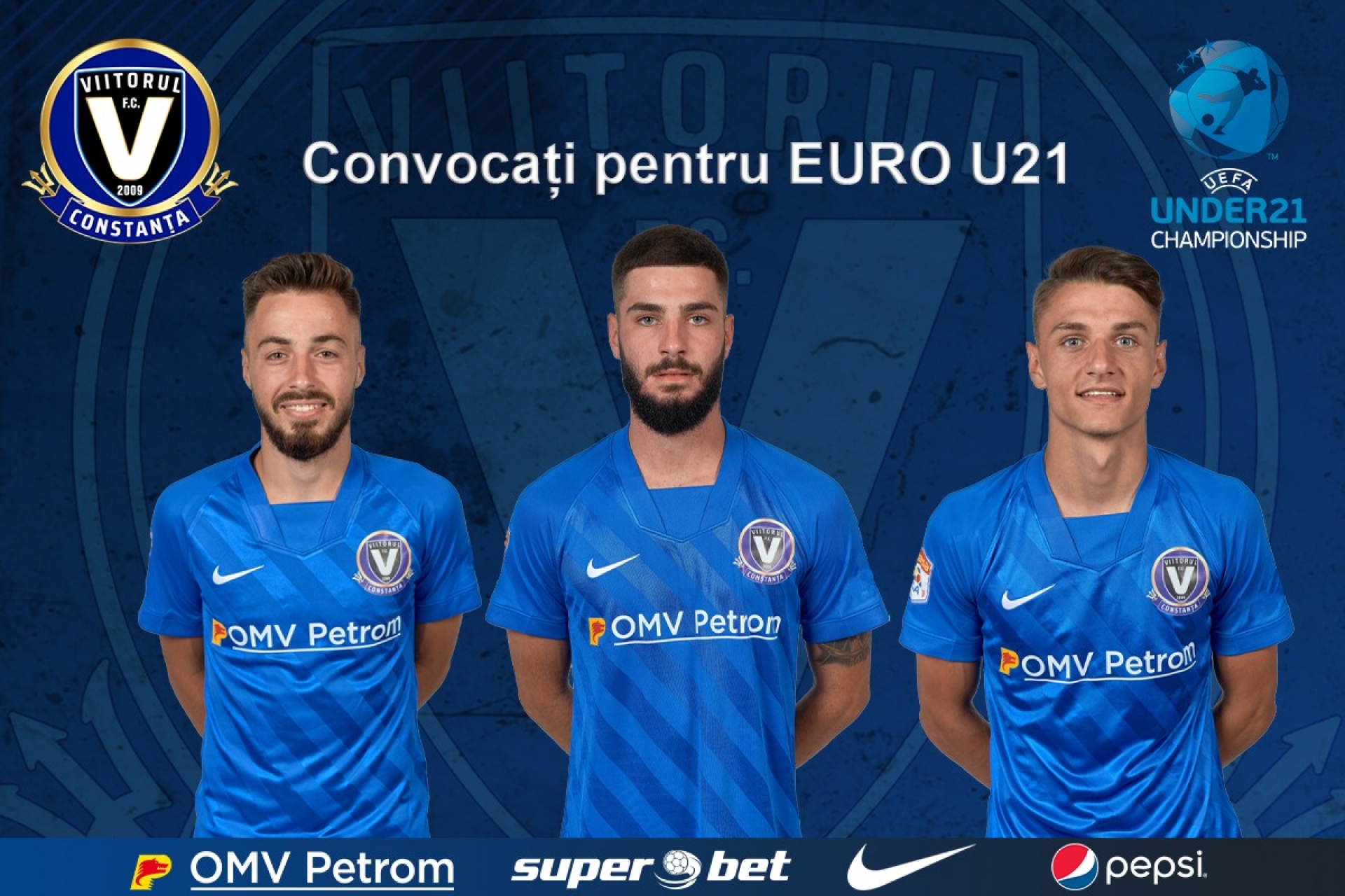 Trei fotbaliști de la FC Viitorul Constanța sunt în lotul României pentru EURO U21