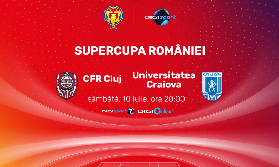 CFR Cluj- CS U Craiova, deseară în Supercupa României la fotbal