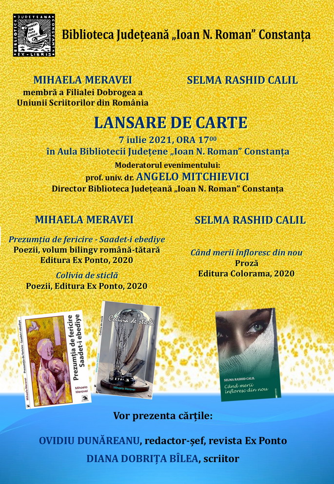 CONSTANŢA: Dublă lansare de carte, la Biblioteca Județeană „Ioan N. Roman”