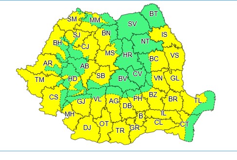Județele Constanța și Tulcea au intrat sub incidența unui cod galben