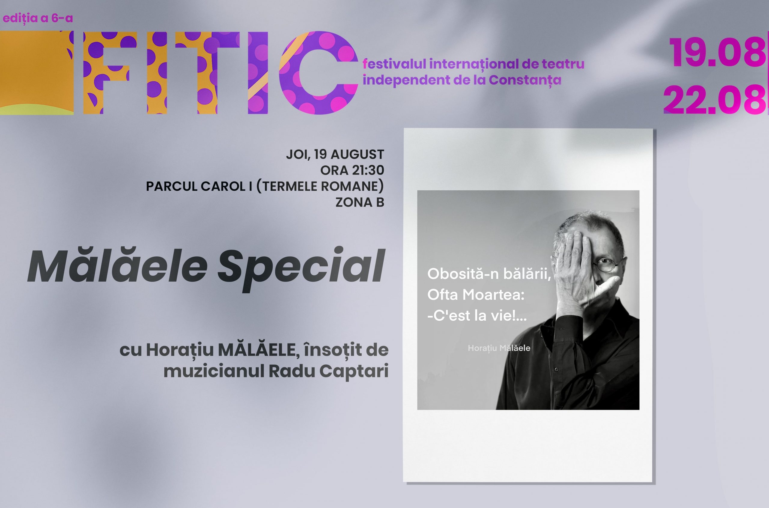 CONSTANŢA: Astăzi începe Festivalul Internaţional de Teatru Independent. Horaţiu Mălăele, gazdă în prima seară a evenimentului