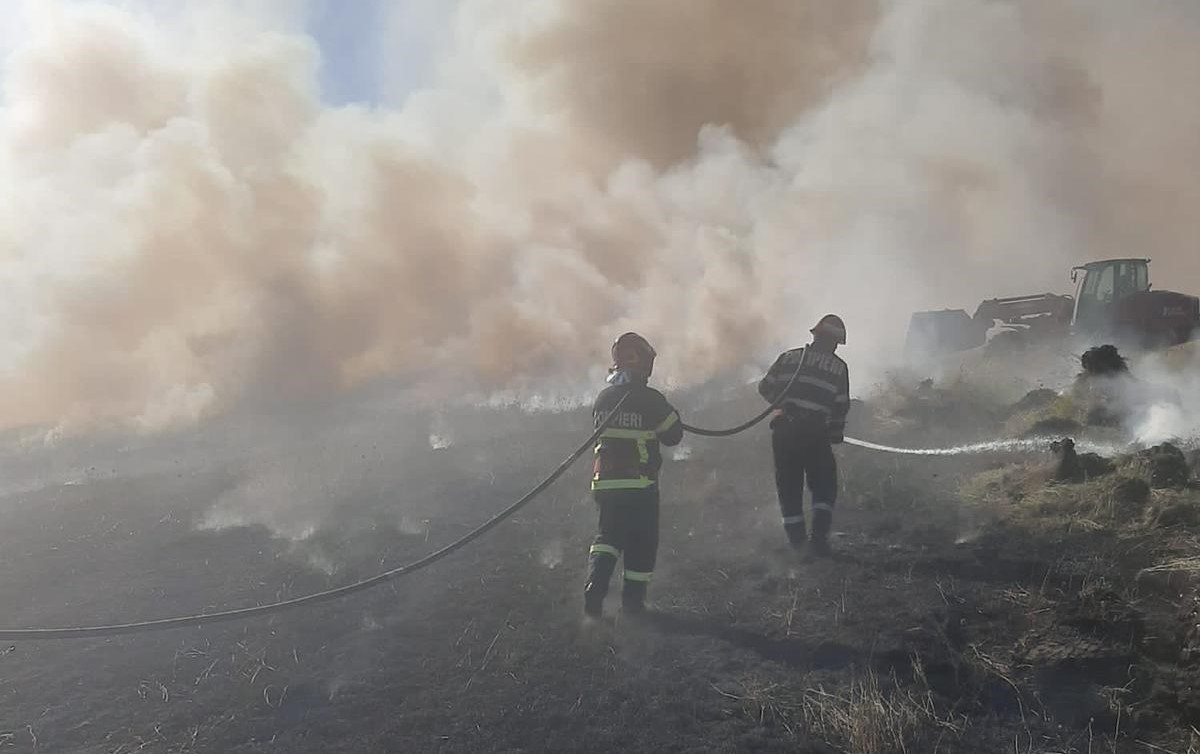 TULCEA: 50 de hectare de vegetaţie uscată şi mirişte, distruse de incendiile din ultimele 24 de ore