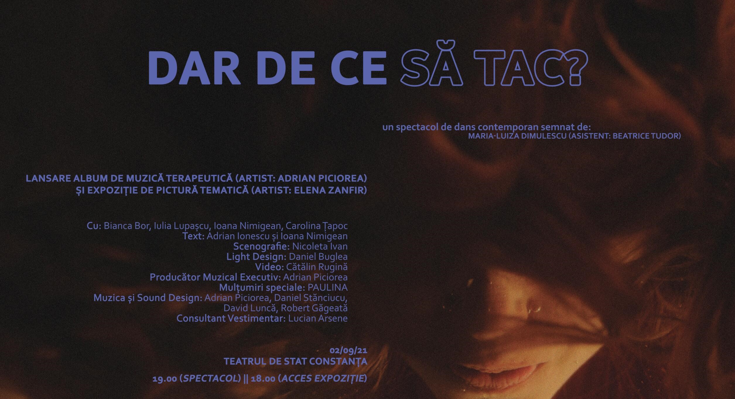 CONSTANŢA: Spectacol de dans contemporan inspirat din experienţele victimelor violenţei domestice