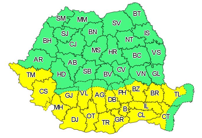 TULCEA/CONSTANȚA: Un nou cod galben de caniculă a intrat în vigoare