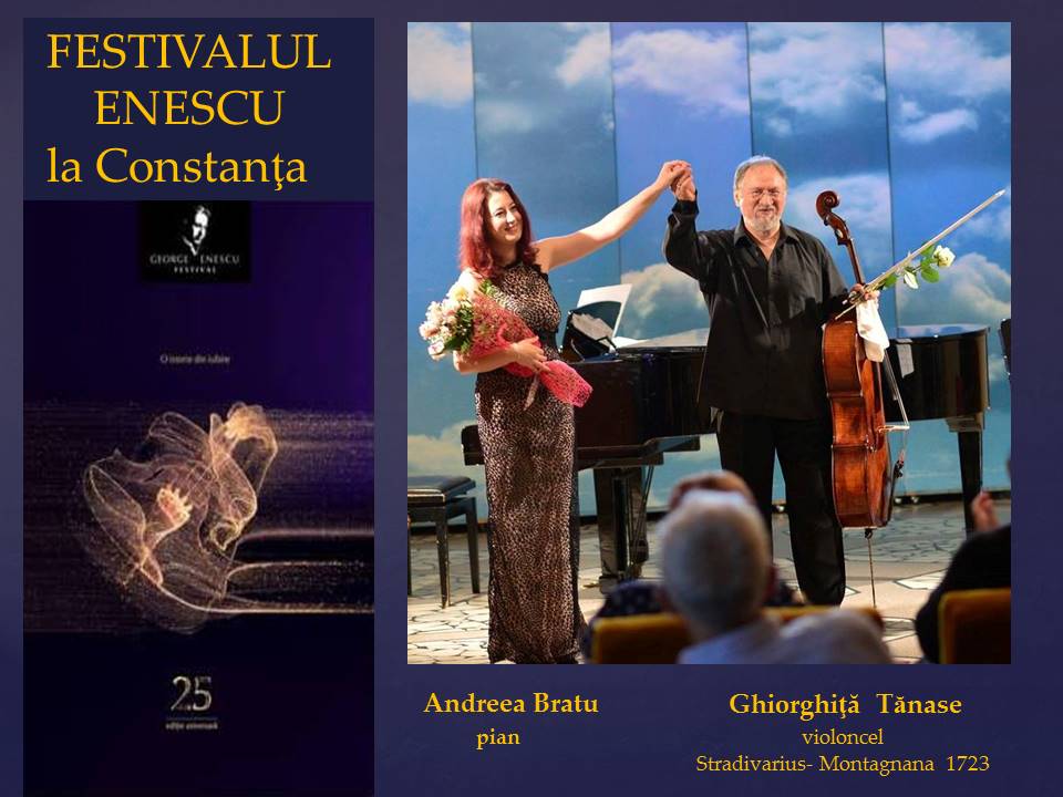 CONSTANȚA: „Enescu în țară” – recitalul cameral susținut de violoncelistul Ghiorghiță Tănase și pianista Andreea Bratu