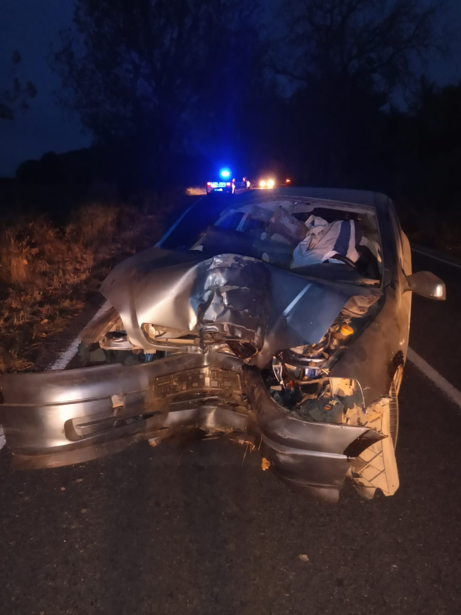 Județul TULCEA/FOTO: Fără permis de conducere, a intrat cu mașina în copac