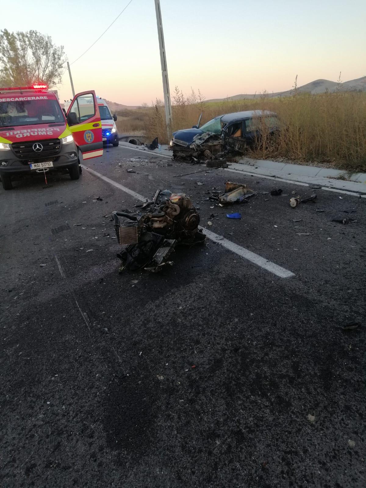 TULCEA/FOTO: Accident rutier în care au fost implicate două autoturisme