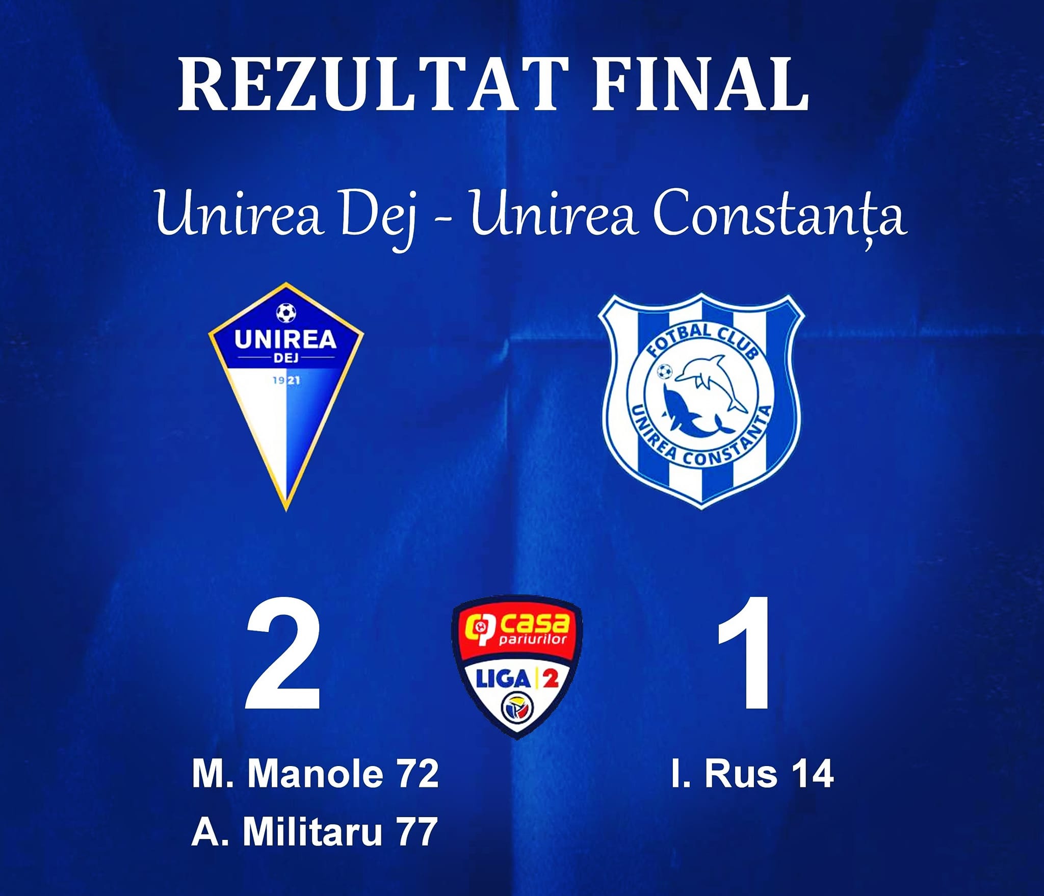 Unirea Constanța a pierdut meciul de la Dej