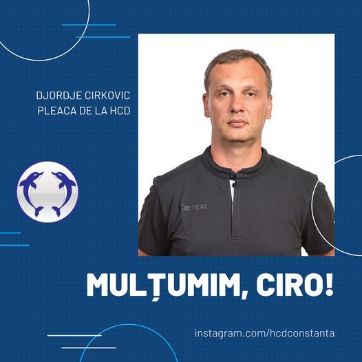 Antrenorul Djordje Cirkovic nu va mai pregăti echipa HC Dobrogea Sud