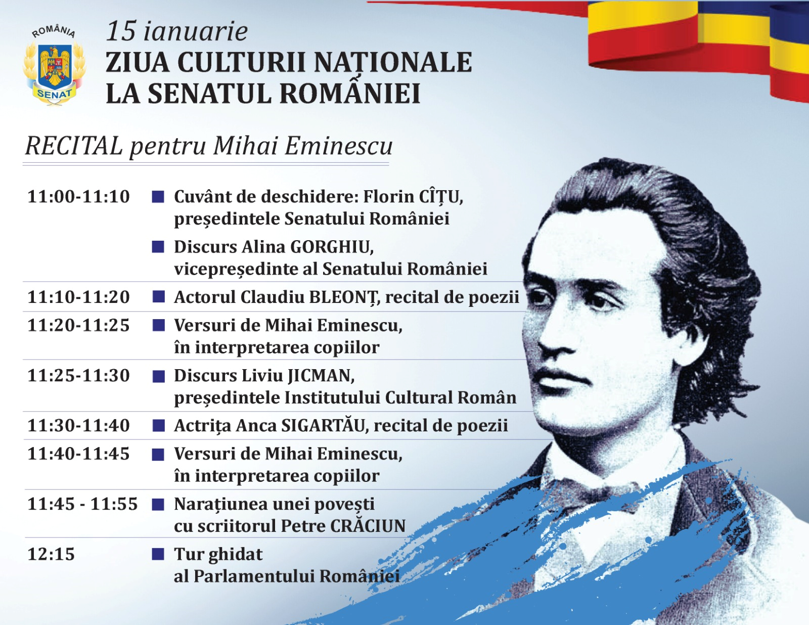 Ziua Culturii Naţionale celebrată, sâmbătă, la Senat