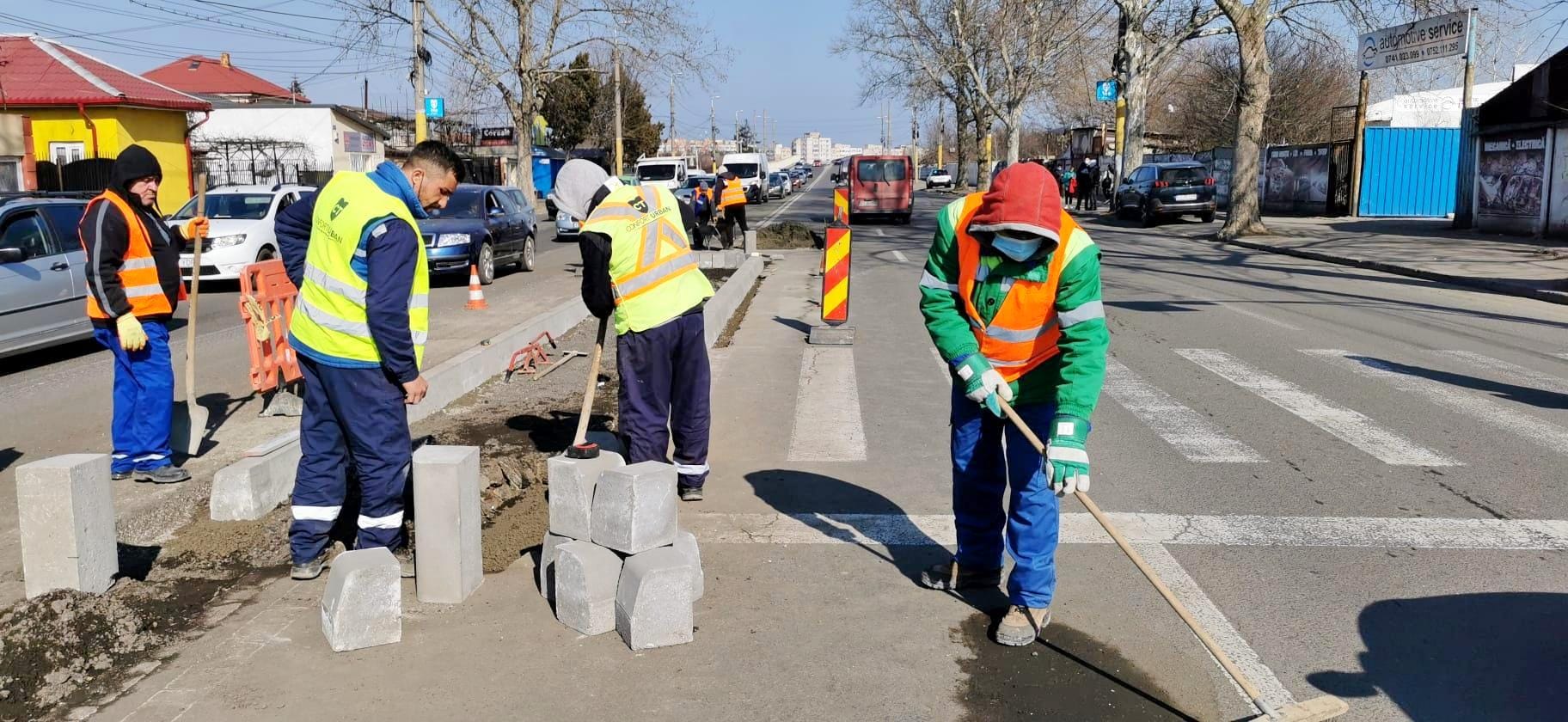 FOTO. „Șantierul“ CONSTANȚA. Când se vor finaliza trotuarele din zona parcului Tăbăcărie și lucrările de pe bulevardul Aurel Vlaicu