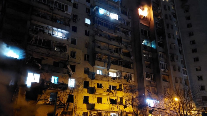 Forţele ruse au bombardat, în cursul nopţii, capitala Ucrainei