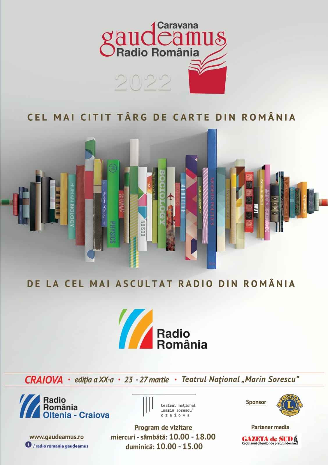 Târgul de Carte Gaudeamus Radio România are loc la Craiova, în perioada 23 – 27 martie