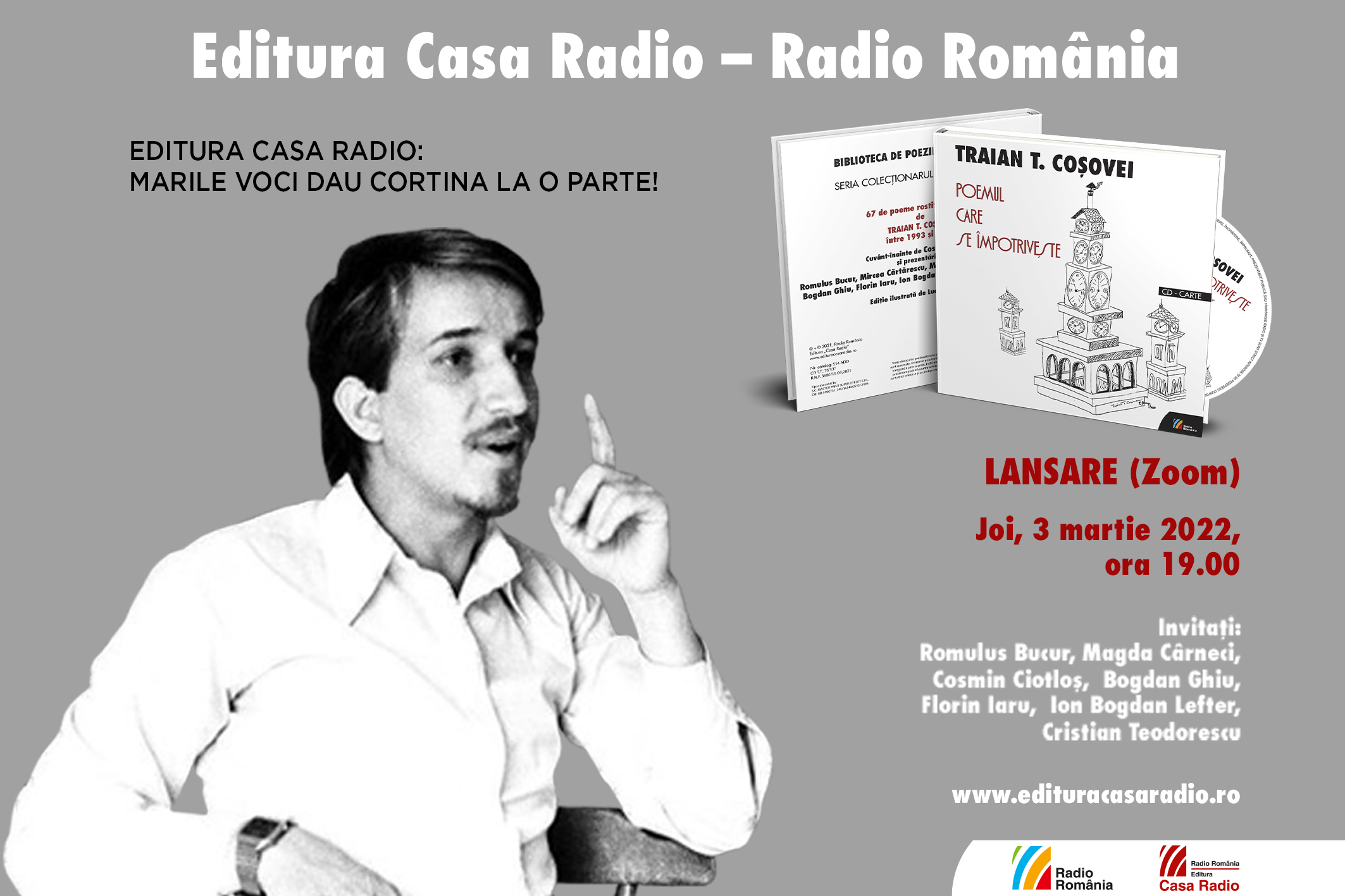 Editura Casa Radio lansează Poemul care se împotriveşte de Traian T. Coşovei