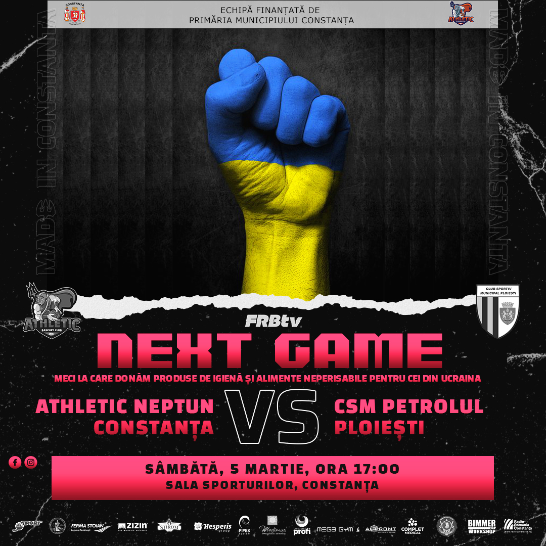 Campanie umanitară organizată la meciul de sâmbătă al echipei BC Athletic Neptun Constanța
