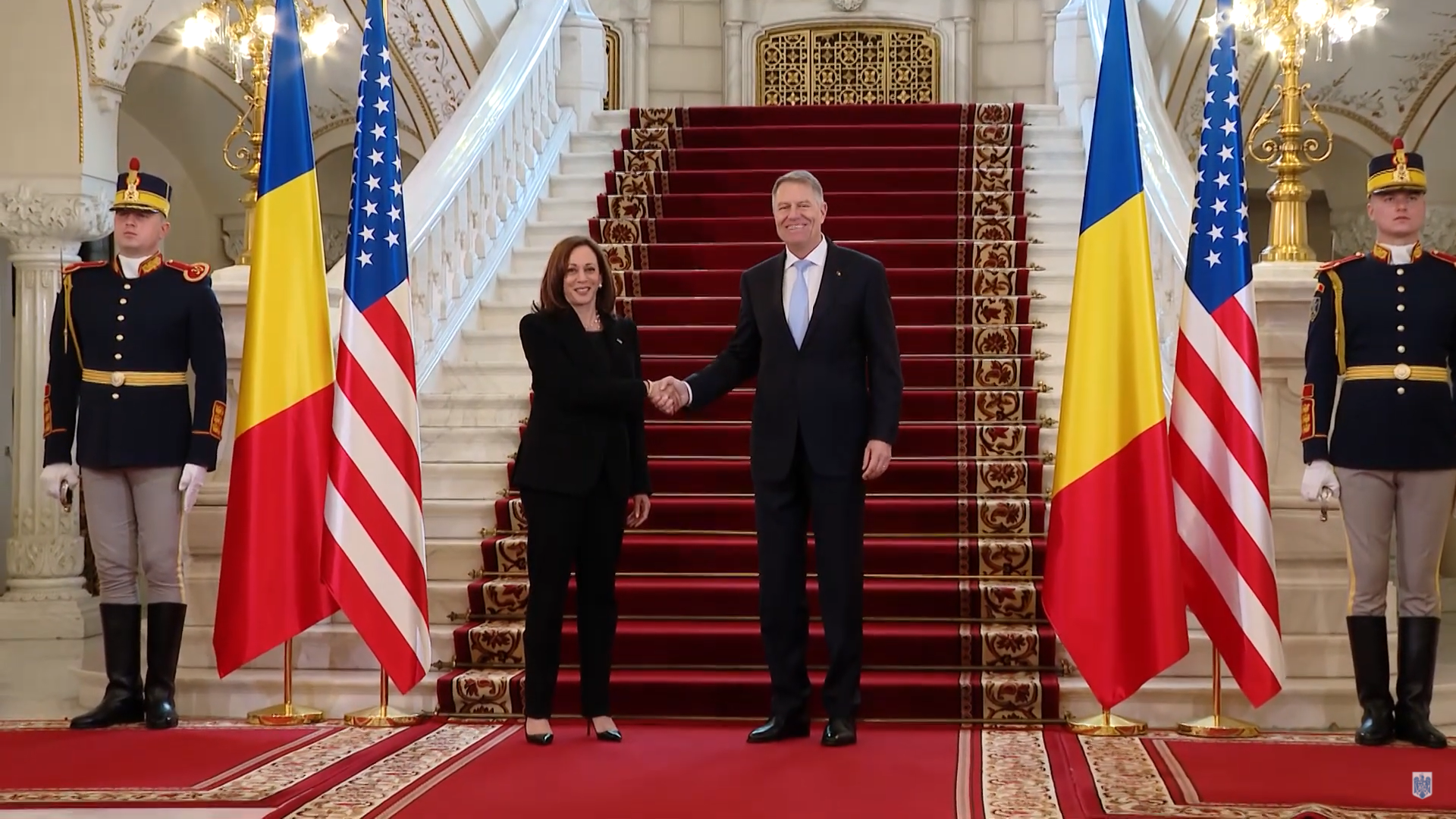 Vicepreşedintele SUA, Kamala Harris, primită de preşedintele Klaus Iohannis, la Palatul Cotroceni