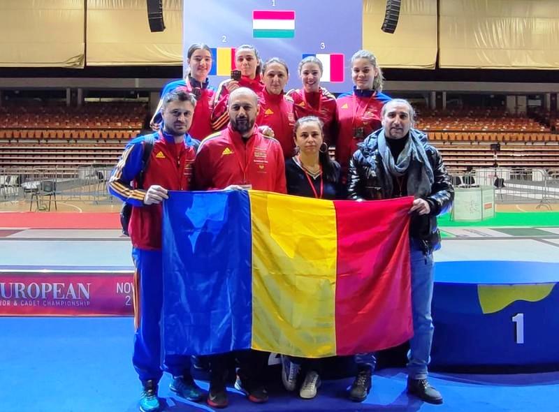Naționala feminină de sabiei a României a cucerit argintul la Campionatul European pentru cadeți