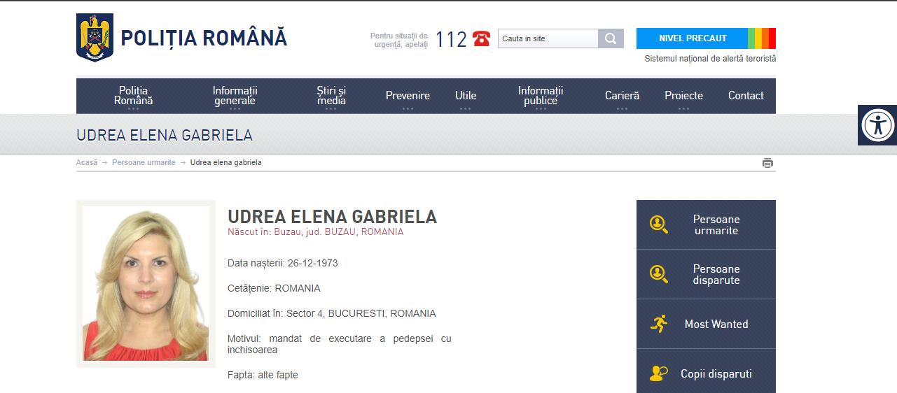 Elena Udrea, dată oficial în urmărire