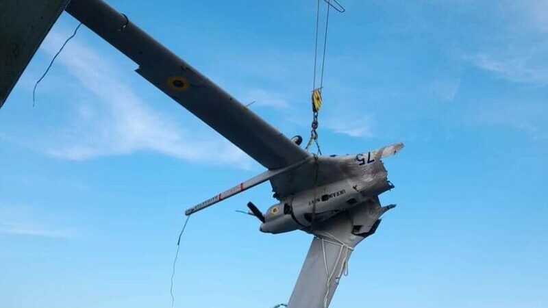 Dronă cu însemne ale Forţelor Navale ucrainene, fără muniţie, căzută în apele teritoriale româneşti