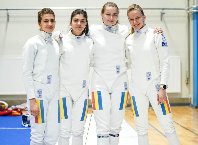 Echipa feminină de spadă U23 a României a cucerit aurul la CE de la Tallinn
